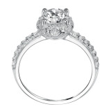 Artcarved Bridal Mounted with CZ Center Contemporary Halo Engagement Ring Ellen 14K White Gold - 31-V390ERW-E.00 photo 3