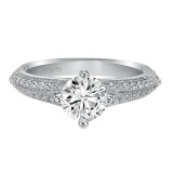 Artcarved Bridal Semi-Mounted with Side Stones Vintage Engagement Ring Jeanette 14K White Gold - 31-V434ERW-E.01 photo 2