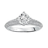 Artcarved Bridal Semi-Mounted with Side Stones Vintage Engagement Ring Jeanette 14K White Gold - 31-V434ERW-E.01 photo 4