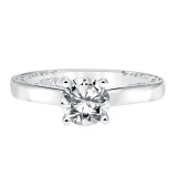 Artcarved Bridal Mounted with CZ Center Contemporary Twist Diamond Engagement Ring Astara 14K White Gold - 31-V714ERW-E.00 photo 2