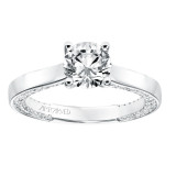 Artcarved Bridal Mounted with CZ Center Contemporary Twist Diamond Engagement Ring Astara 14K White Gold - 31-V714ERW-E.00 photo 4