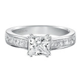 Artcarved Bridal Mounted with CZ Center Classic Engagement Ring Margaret 14K White Gold - 31-V409FCW-E.00 photo 2