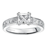Artcarved Bridal Mounted with CZ Center Classic Engagement Ring Margaret 14K White Gold - 31-V409FCW-E.00 photo 4