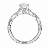 Artcarved Bridal Semi-Mounted with Side Stones Contemporary Twist Engagement Ring Angelique 14K White Gold - 31-V870EVW-E.01 photo 3