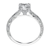 Artcarved Bridal Mounted with CZ Center Vintage Engraved Solitaire Engagement Ring Bernadette 14K White Gold - 31-V432ERW-E.00 photo 3
