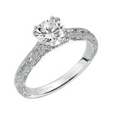 Artcarved Bridal Mounted with CZ Center Vintage Engraved Solitaire Engagement Ring Bernadette 14K White Gold - 31-V432ERW-E.00 photo