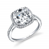 0.47tw Semi-Mount Engagement Ring With 5ct Cushion Head photo