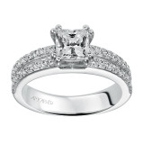 Artcarved Bridal Mounted with CZ Center Classic Engagement Ring Jade 14K White Gold - 31-V218ECW-E.00 photo 4