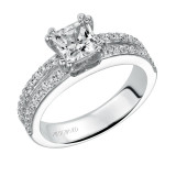 Artcarved Bridal Mounted with CZ Center Classic Engagement Ring Jade 14K White Gold - 31-V218ECW-E.00 photo