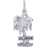 Sterling Silver St. John Palm W/Sign Charm photo