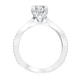 Artcarved Bridal Mounted with CZ Center Classic Diamond Engagement Ring Zelda 14K White Gold - 31-V736ERW-E.00 photo 3