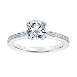 Artcarved Bridal Mounted with CZ Center Classic Diamond Engagement Ring Zelda 14K White Gold - 31-V736ERW-E.00 photo 4