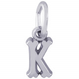 Sterling Silver Initial K Charm photo
