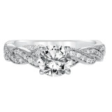 Artcarved Bridal Mounted with CZ Center Contemporary Twist Diamond Engagement Ring Cintra 14K White Gold - 31-V578ERW-E.00 photo 2