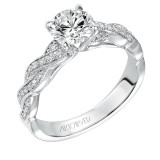 Artcarved Bridal Mounted with CZ Center Contemporary Twist Diamond Engagement Ring Cintra 14K White Gold - 31-V578ERW-E.00 photo
