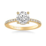 Artcarved Bridal Semi-Mounted with Side Stones Classic Engagement Ring 18K Yellow Gold - 31-V1032GRY-E.03 photo 2