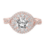 Artcarved Bridal Mounted with CZ Center Contemporary Twist Engagement Ring Mystelle 14K Rose Gold - 31-V887ERR-E.00 photo 2