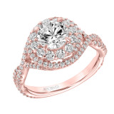 Artcarved Bridal Mounted with CZ Center Contemporary Twist Engagement Ring Mystelle 14K Rose Gold - 31-V887ERR-E.00 photo