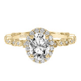 Artcarved Bridal Semi-Mounted with Side Stones Contemporary Halo Engagement Ring Paley 14K Yellow Gold - 31-V895EVY-E.01 photo 2