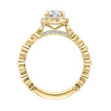 Artcarved Bridal Semi-Mounted with Side Stones Contemporary Halo Engagement Ring Paley 14K Yellow Gold - 31-V895EVY-E.01 photo 3