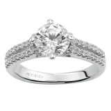 Artcarved Bridal Mounted with CZ Center Classic Engagement Ring Lynn 14K White Gold - 31-V393FRW-E.00 photo 4