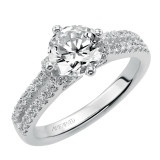 Artcarved Bridal Mounted with CZ Center Classic Engagement Ring Lynn 14K White Gold - 31-V393FRW-E.00 photo