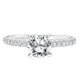 Artcarved Bridal Mounted with CZ Center Contemporary Twist Engagement Ring Carmen 14K White Gold - 31-V706ERW-E.00 photo 2