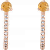 14K Rose Citrine & 1/6 CTW Diamond Hoop Earrings - 86686677P photo 2