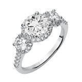 Artcarved Bridal Mounted with CZ Center Classic Diamond 3-Stone Engagement Ring Regan 14K White Gold - 31-V376FRW-E.00 photo
