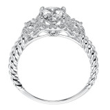 Artcarved Bridal Semi-Mounted with Side Stones Contemporary Twist 3-Stone Engagement Ring Mandy 14K White Gold - 31-V548ERW-E.01 photo 3