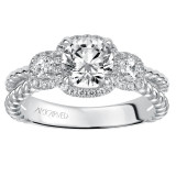Artcarved Bridal Semi-Mounted with Side Stones Contemporary Twist 3-Stone Engagement Ring Mandy 14K White Gold - 31-V548ERW-E.01 photo 4