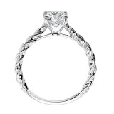 Artcarved Bridal Mounted with CZ Center Contemporary Rope Solitaire Engagement Ring Joanna 14K White Gold - 31-V460ERW-E.00 photo 3