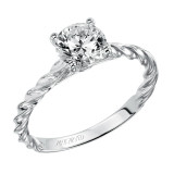 Artcarved Bridal Mounted with CZ Center Contemporary Rope Solitaire Engagement Ring Joanna 14K White Gold - 31-V460ERW-E.00 photo