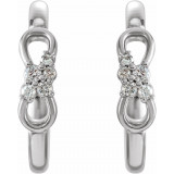 14K White .08 CTW Diamond Infinity-Inspired Hoop Earrings - 87057600P photo 2