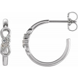 14K White .08 CTW Diamond Infinity-Inspired Hoop Earrings - 87057600P photo