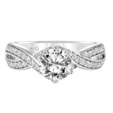 Artcarved Bridal Mounted with CZ Center Contemporary Twist Diamond Engagement Ring Presley 14K White Gold - 31-V593ERW-E.00 photo 2
