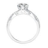 Artcarved Bridal Mounted with CZ Center Contemporary Twist Diamond Engagement Ring Presley 14K White Gold - 31-V593ERW-E.00 photo 3