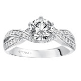 Artcarved Bridal Mounted with CZ Center Contemporary Twist Diamond Engagement Ring Presley 14K White Gold - 31-V593ERW-E.00 photo 4