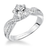 Artcarved Bridal Mounted with CZ Center Contemporary Twist Diamond Engagement Ring Presley 14K White Gold - 31-V593ERW-E.00 photo