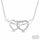 Ashi Diamonds Silver Twin Heart Arrow Pendant photo