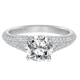 Artcarved Bridal Semi-Mounted with Side Stones Vintage Milgrain Diamond Engagement Ring Analisa 14K White Gold - 31-V535GRW-E.01 photo 2
