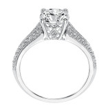 Artcarved Bridal Semi-Mounted with Side Stones Vintage Milgrain Diamond Engagement Ring Analisa 14K White Gold - 31-V535GRW-E.01 photo 3