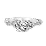 Artcarved Bridal Mounted with CZ Center Contemporary Twist 3-Stone Engagement Ring Danica 14K White Gold - 31-V757ERW-E.00 photo 2