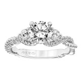 Artcarved Bridal Mounted with CZ Center Contemporary Twist 3-Stone Engagement Ring Danica 14K White Gold - 31-V757ERW-E.00 photo 4