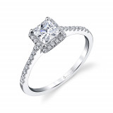 0.23tw Semi-Mount Engagement Ring With 4.5X4.5 Princess Head photo