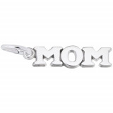 Rembrandt Sterling Silver "Mom" Letters Sideways Charm photo
