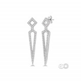 Ashi 14k White Gold Long Diamond Earrings photo