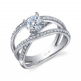 0.40tw Semi-Mount Engagement Ring With 0.90ct Round Head photo