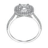 Artcarved Bridal Semi-Mounted with Side Stones Classic Halo Engagement Ring Tara 14K White Gold - 31-V429EUW-E.01 photo 3