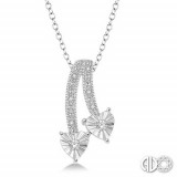 Ashi Diamonds Silver 2Stone Heart Pendant photo